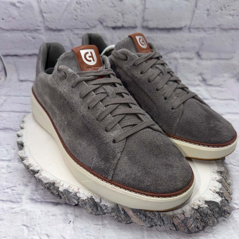 Cole Haan Mens Grandpro Topspin Grey Suede Sneakers Size 10.5 Shoes